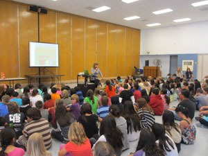 What an amazing day visiting with grades K-5th reading, discussing writing, and sharing all their wonderful ideas! We all love talking into the mic:)