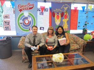 Mr. John Staggs, Principal, Alva, and Tressy take a break and enjoy the event! 