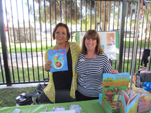 Alva joins Leslie Ryan, author of I am Flippish, sharing a shady spot at the festival.