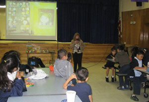 Students from kindergarten to 5th grade have fun with stories, writing, and drawing activities
