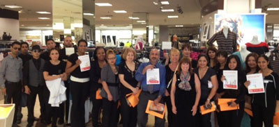 Associates at the early morning rally getting out those coupons and smiles to reach out to customers for kids, books, and RIF! Alva with Natalia and Jessica to start the day! Macy's Topanga-Canoga Park, CA